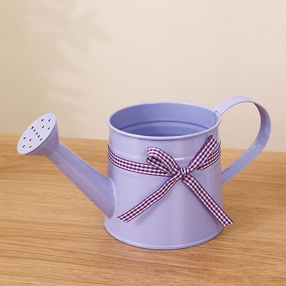 1L Metal Watering Can with Decorative Ribbon Design - Indoor & Outdoor Galvanized Steel Watering Sprinkling Can for Houseplants, Gardens & Patios