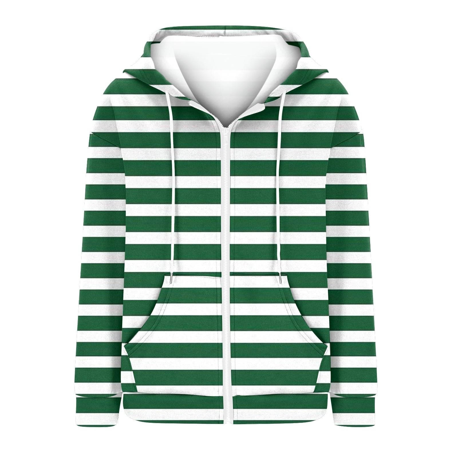 パーカー・フーディ HUECLOSET Cudier Warmer Stripe Hoodie Zip-Up 25KERO192 Sngxgn Women's Zip Up Striped Hoodie Sweatshirt Long Sleeve