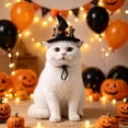 thumbnail image 4 of Cat Wizard Hat Pet Halloween - Adjustable Sorcerer Hat for Cats Small Dogs Cosplay(Black-3,13.5cm), 4 of 6
