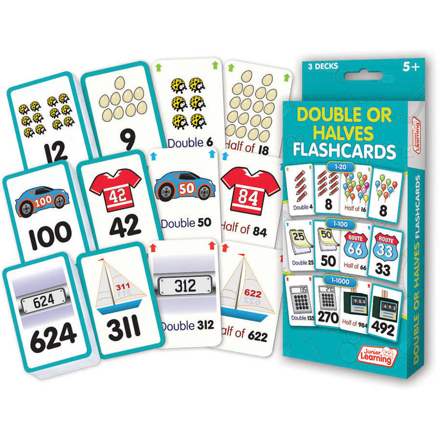 Junior Learning Double or Halves Flashcards, 11000