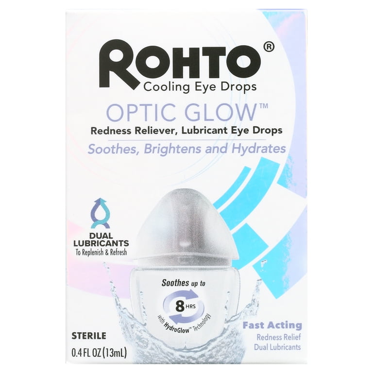 Rohto Optic Glow Whitening & Lubricant Eye Drops Brightens & Hydrates Eyes  0.4 fl oz