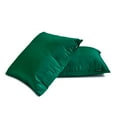thumbnail image 5 of The HomeCentric Plain Pillow Covers Emerald Green Pack of 2, 18"x18" (45x45 cm) Pillow Covers, Art Silk Plain, Solid Throw Pillowcase For Sofa, Solid Pattern Modern Style - Dark Green Luxury, 5 of 5