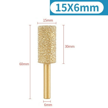 

6mm Shank Vacuum Brazed Diamond Burr Head Grinding Rotary File For Stone Steel