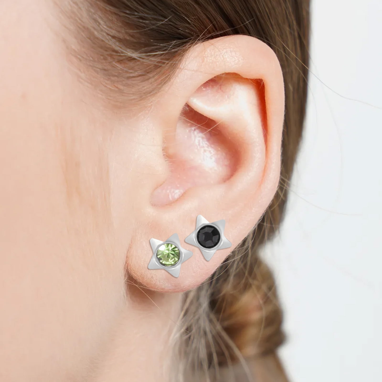 JUSTJANDM 12 Pairs 3mm Ear Piercing Stud Earrings, Stainless Steel 