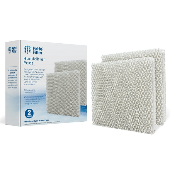 Fette Filter 2 Pack Whole House Humidifier Replacement Pads Compatible with Honeywell HC22P Also Compatible with Aprilaire Water Panel 10 Models 110 220 500 550 558 Humidifier