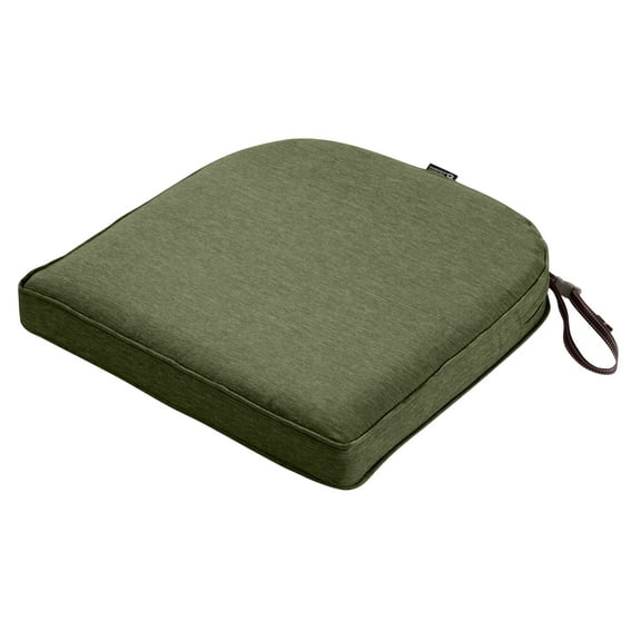 Classic Accessories Montlake FadeSafe Water-Resistant Contoured Patio Dining Seat Cushion, 18 x 18 x 2 inch, Heather Fern