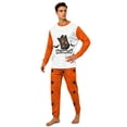 thumbnail image 2 of Family Holiday Spooky Halloween Pajamas Set Long Sleeve Crewneck Shirt and Pants Pumpkin Face Print Loungewear Outfits, 2 of 4
