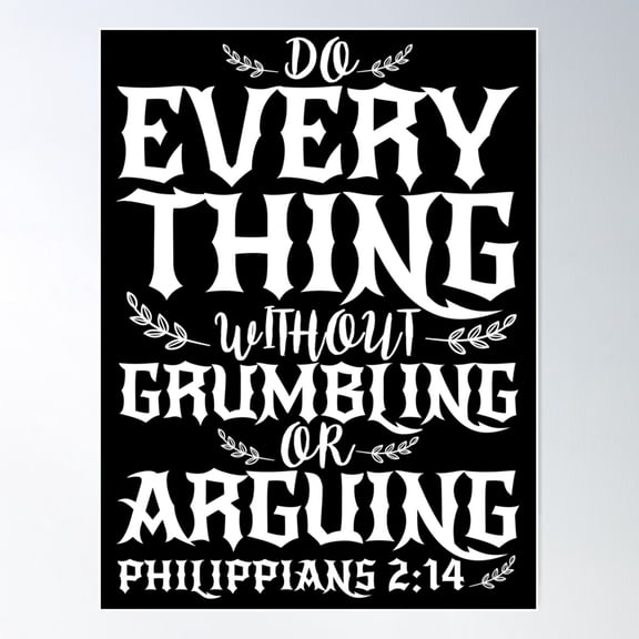 Philippians 2:14 Poster Wall Art, Modern Wall Decor For Living Room Bedroom, 12x18 UNFRAMED