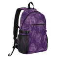 thumbnail image 2 of JIALIOU 14" Laptop Backpack Waterproof Airline Approved Stylish Casual Daypack for Travel Business College Work, Purple Rose Line Art, 2 of 8