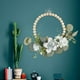 thumbnail image 3 of Corona De Cuentas De Madera Rústica Con Flores Guirnalda De Puerta Delantera Decoración Interior Azul Sunnimix Coronas de puertas delanteras, 3 of 8