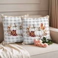thumbnail image 2 of Grey Fall Outdoor Waterproof Pillow Covers, Thanksgiving Maple Leaf Harvest Botanical Plaid Decorative Square Throw Pillowcase Sofa Cushion Sham for Patio/Couch/Chair, 24"x24" 2 Pack, 2 of 8