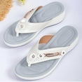 thumbnail image 4 of Women's Platform Wedge Flip-Flop Slip-On Summer Beach Comfortable Low Top Walking Shoes Outdoor Party Travel Fashion Slide Sandals, 4 of 5