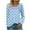 Light Blue, variant on Light Blue Women's Long Sleeve Blouse with White Dots – Square Neck Retro-Inspired Top