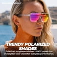 thumbnail image 3 of GRINDERPUNCH Polarized Narrow Fit Aviator Sunglasses for Men Women UV400 Protection Trendy Square Lightweight Sunglasses - Pink, 3 of 9