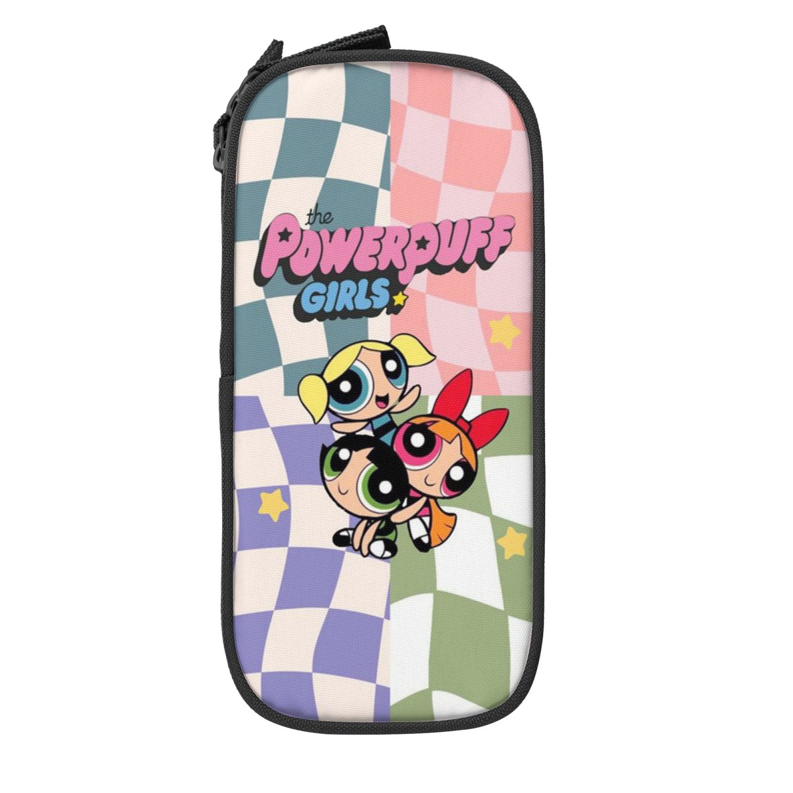 The Powerpuff Gi-rls Pencil Case Large Capacity Pencil Pouch Penbag Office Stationery Organizer Travel Makeup Bag Black