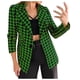 thumbnail image 1 of Chaqueta Elegante Mujeres Casual Vintage imprimir single Button lapel manga larga Slim traje temperamento Cardigan Coat para las damas de oficina,blazer moda（Verde， L), 1 of 5