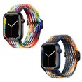 thumbnail image 1 of 2 piezas compatibles con Apple Watch Iwatch Bands 42 mm 44 mm 45 mm Mujeres Hombres, Pulsera elástica ajustable trenzada Solo Loop estirable para Iwatch S, 1 of 5