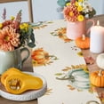 thumbnail image 4 of Thanksgiving Pumpkin Cotton Linen Table Runner, Washable Table Runners for Kitchen, Dining Room, Holiday, Home Party Table Decor, 13x72 Inches, 4 of 9
