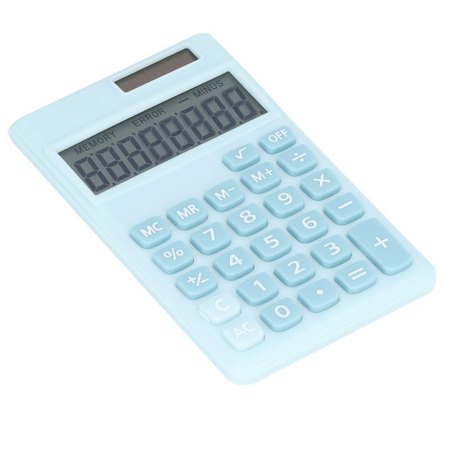 Calculadora de Bolsillo Portátil de Doble Potencia Con Batería Solar Y Botón Sensible Grande Con Pantalla Lcd Grande