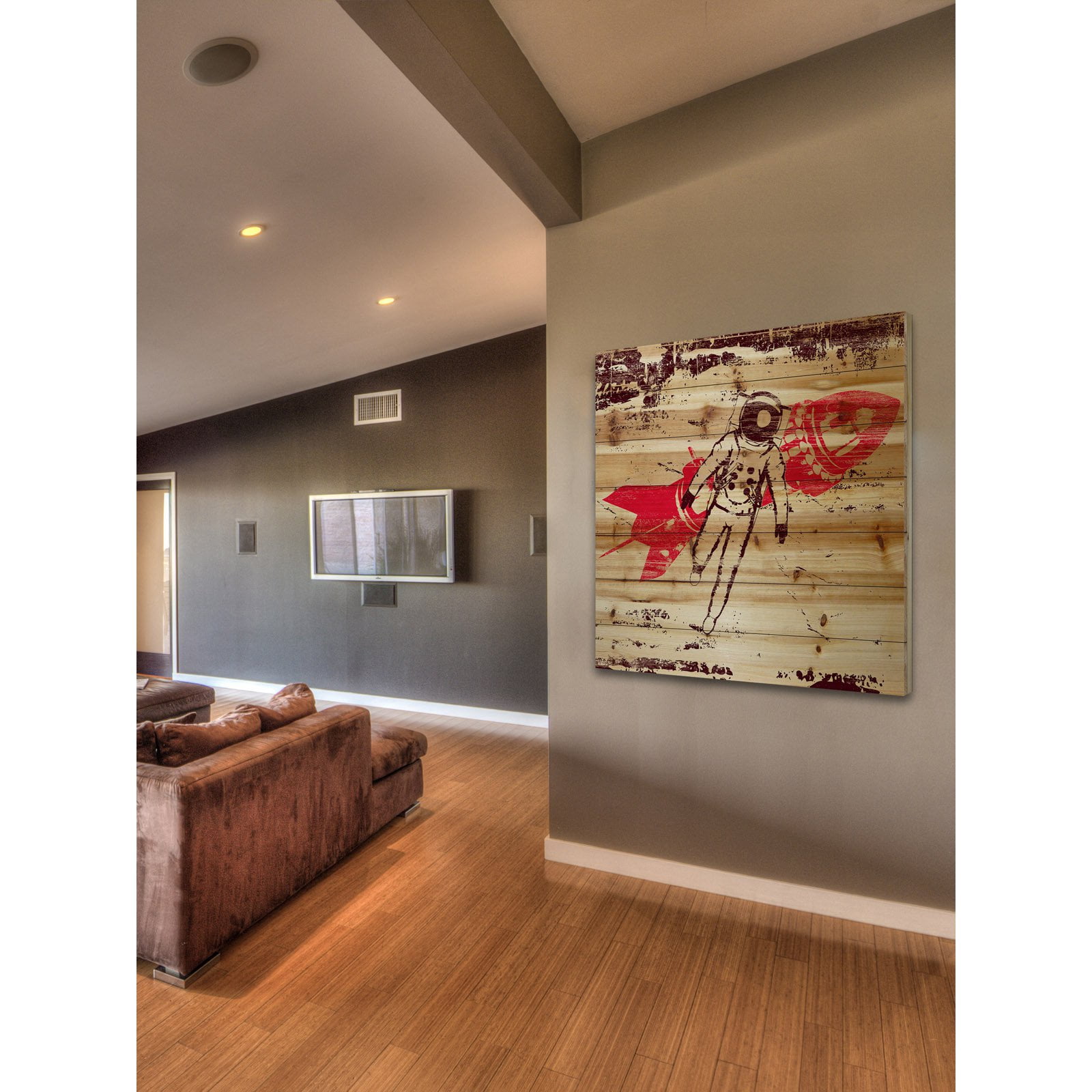 Marmont Hill - "Rocket Man" Painting Print on Natural Pine Wood