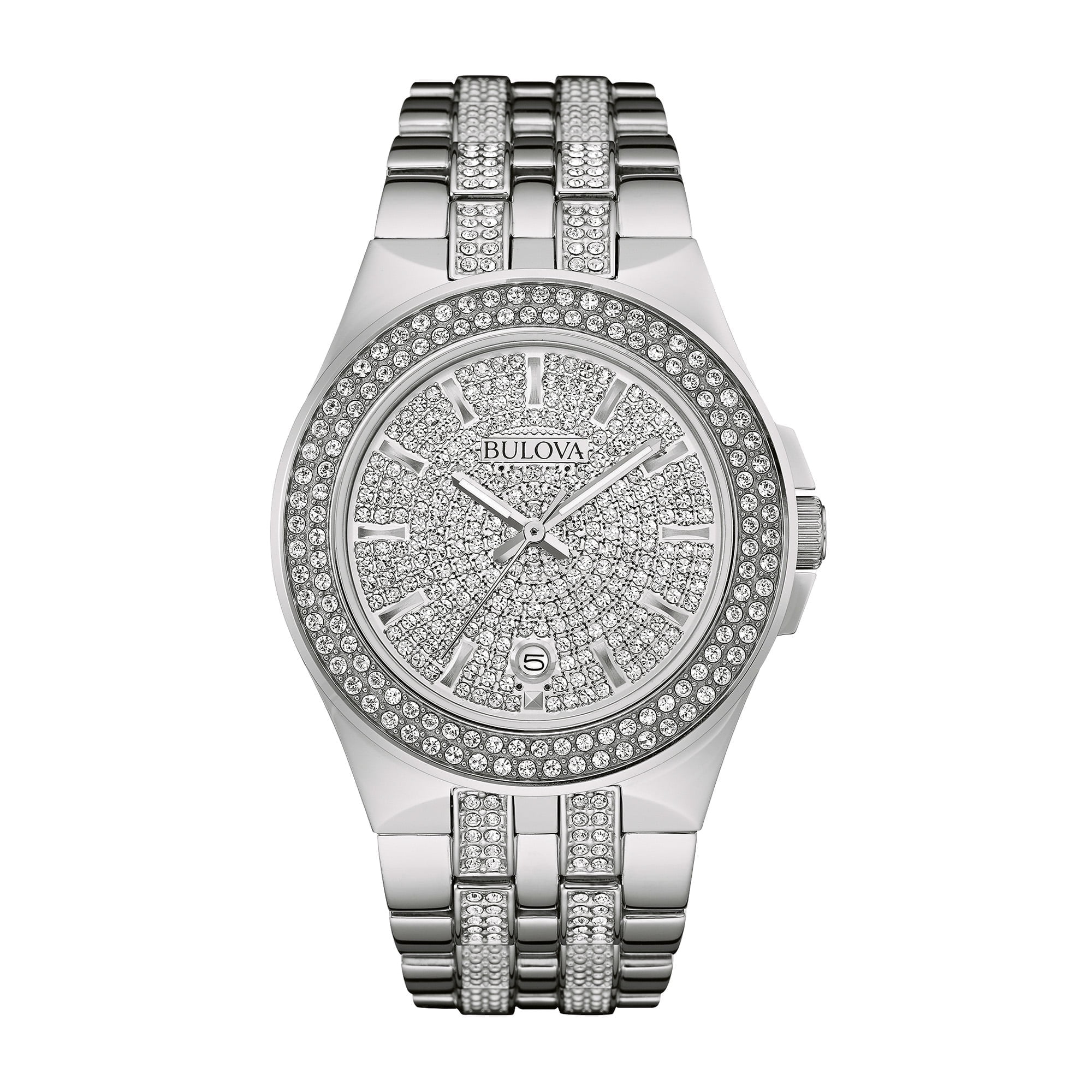 Bulova Men's Crystal Stainless Steel Watch 96B235