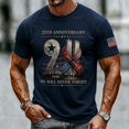 thumbnail image 4 of Xneal 911 25th Anniversary T-Shirt Casual Short Sleeve Print Never Forget 911 Multicolor Shirts for Men Size XL, 4 of 5