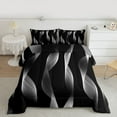 thumbnail image 2 of jejeloiu Abstract Geometric Line Full Size Comforter Sets,Gray Stripes Bedding Sets For Men Women Reversible 3-Piece, 2 of 8