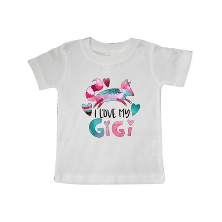

Inktastic I Love My Gigi Pink and Blue Fox with Hearts Gift Baby Boy or Baby Girl T-Shirt
