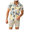 thumbnail image 1 of Hommes Été Mode Stand Col Strip Chemise à Manches Courtes Top, 1 of 6
