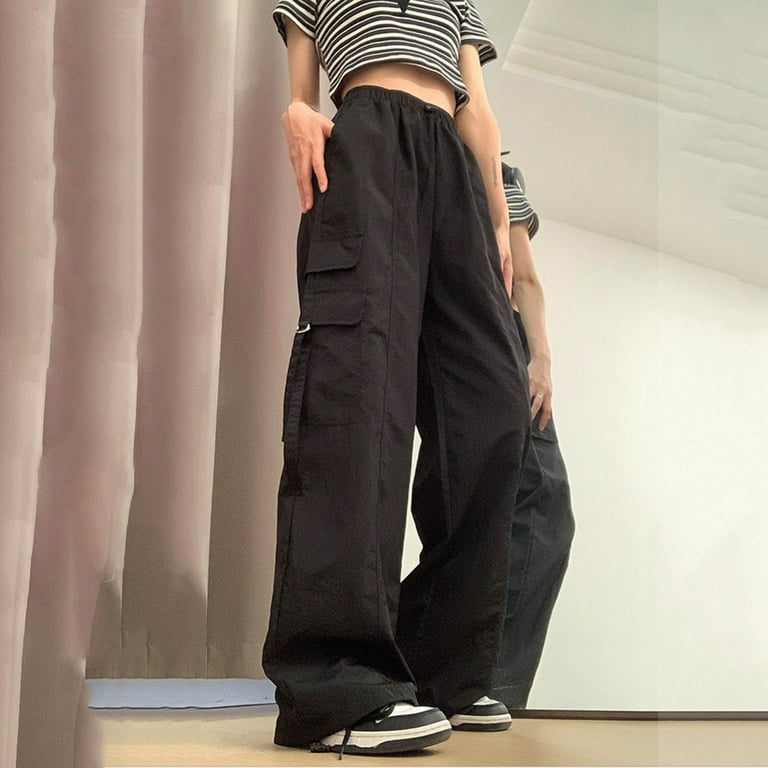 ZRBYWB Women's Pants Women Plus Size Tethered Straight Cargo Pants