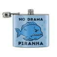 thumbnail image 2 of No Drama Piranha Fish Funny Humor Stainless Steel 5oz Hip Drink Kidney Flask, 2 of 4