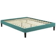 thumbnail image 2 of Modern Contemporary Urban Design Bedroom Full Size Platform Bed Frame, Fabric, Aqua Blue, 2 of 5