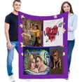 thumbnail image 3 of Custom Blanket with Photos and Text Customized Blanket Personalized Flannel Throw Blankets for Adult Kid Birthday Christmas Halloween Mothers Fathers Valentines Day Gift. (5 Photos, 48X32inch), 3 of 6