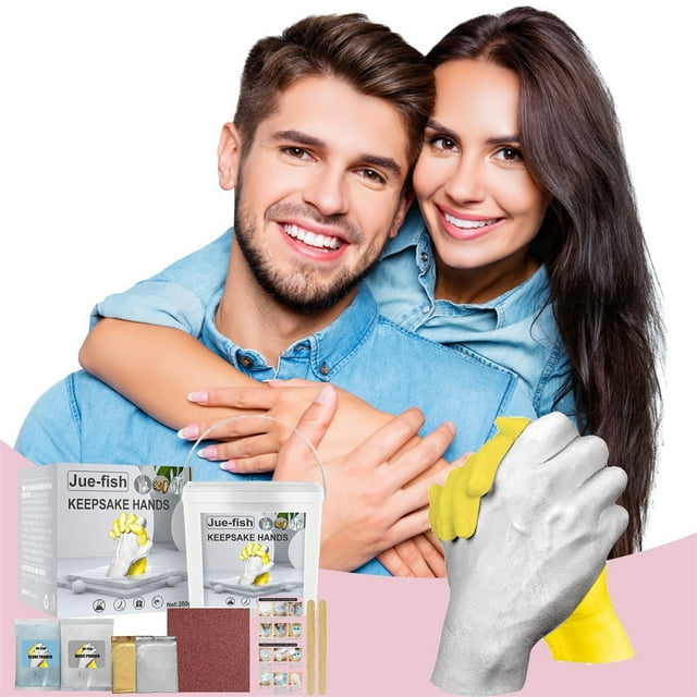 Teissuly Clearance Hand Mold Kit Couples, Souvenir Hand Casting Kit DIY Plaster Statue Modeling Kit Handheld Hand Mold for Family, Couples