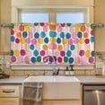 thumbnail image 2 of Yayeee Kitchen Curtains Tier Set of 2 Light Filtering 57"x24" Over Sink Window Panels, Watercolor Circles, 2 of 7