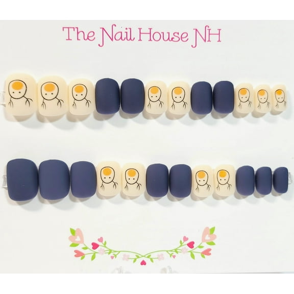 Reindeer Fun Matte Extra Short Squoval Press On Nails - 24 Pieces - Artificial Nail Kit - Christmas Nails - Kawaii Nails