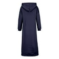 thumbnail image 5 of Homenesgenics Summer Dresses for Women under $10 Women's Fashion Round Neck Winter Warm Color Long Sleeve Pocket Long Dress Blue XXXL, 5 of 6