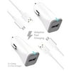 LG G Pro Lite Dual Charger Micro USB 2.0 Cable Kit by TruWire {2 Car Charger + 2 Micro USB Cable} True Digital Adaptive Fast Charging uses dual voltages for up to 50% faster charging!