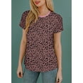thumbnail image 6 of SHEWIN Womens Polka Dot Tops Crewneck Short Sleeve T Shirts Casual Fashion Floral Print Spring Summer Shirts, 6 of 9