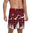 thumbnail image 6 of Mens Pajama Shorts, Christmas Tree Buffalo Plaid Sleep Shorts Men Pajama Bottoms Lounge PJ Shorts with Pockets, 6 of 6