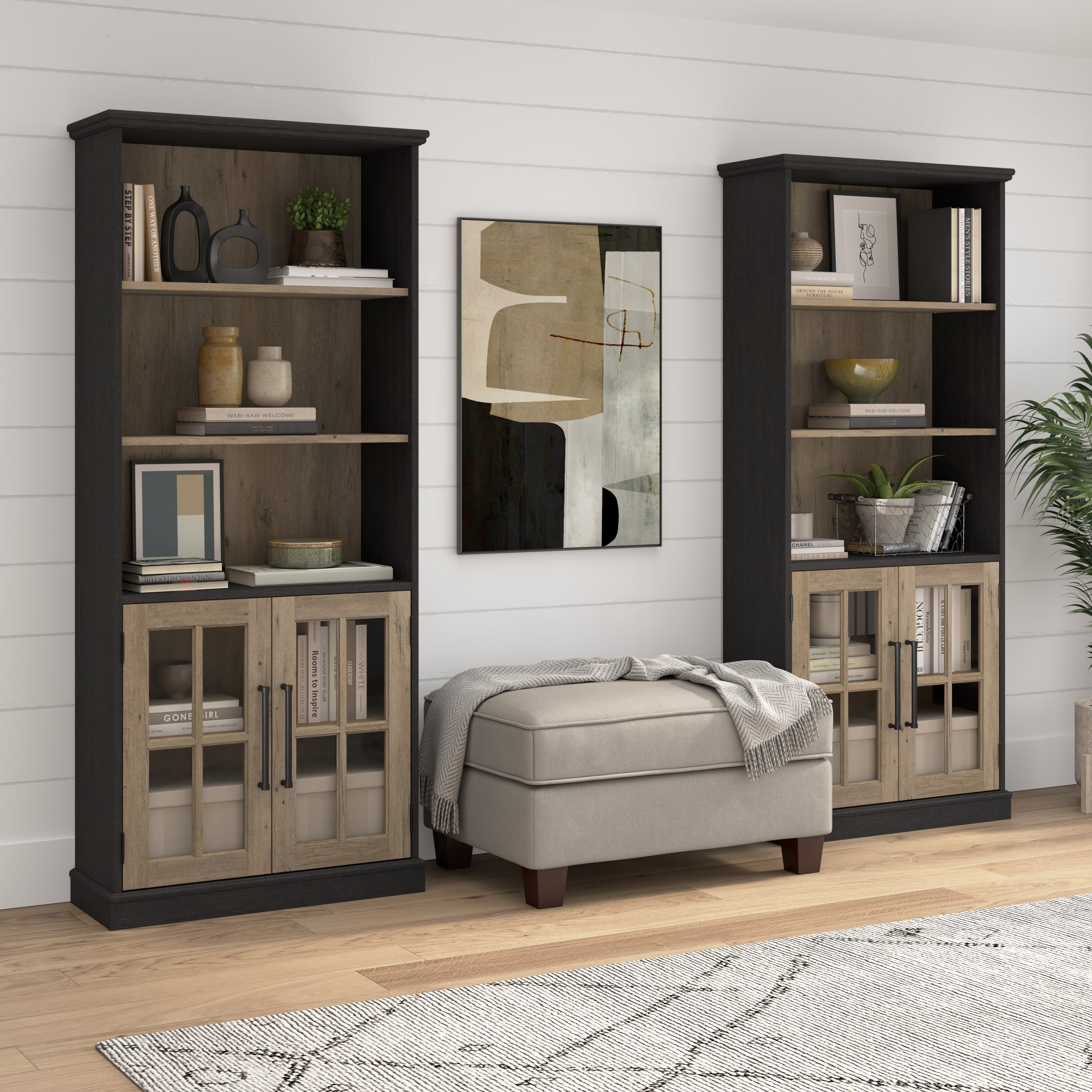 Westbrook 5 Shelf Bookcase with Glass Doors by Bush Furniture