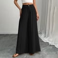 thumbnail image 6 of Women's Dress Pants Fashion Wide Leg Pant Casual High Elastic Waisted Business Casual Work Trousers with Pockets (S, Black), 6 of 8
