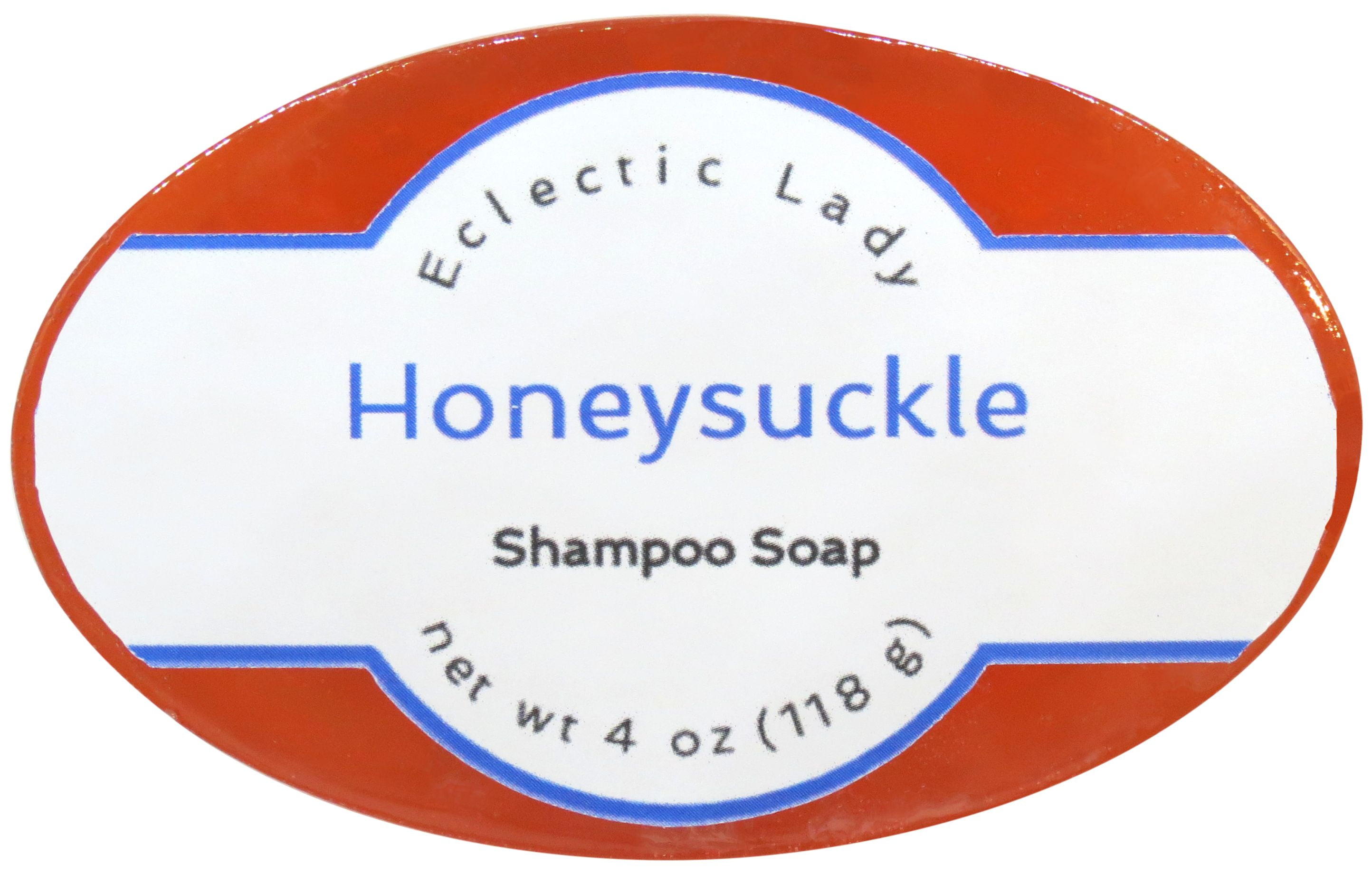 Honeysuckle Shampoo Soap Bar By Eclectic Lady with Pure Argan Oil, Silk Protein, Honey Protein and Extracts of Calendula Flower, Aloe, Carrageenan, Sunflower - 4 oz Bar