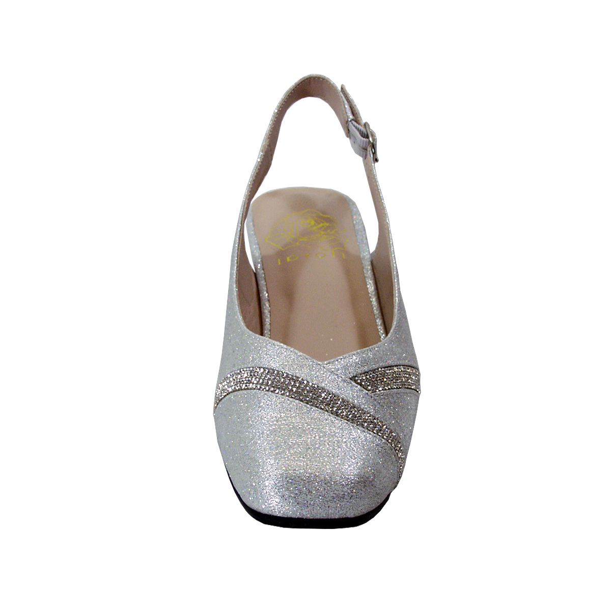 FLORAL Shelby Women's Wide Width Square-Toe Dress Pumps SILVER 9.5
