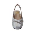 thumbnail image 2 of FLORAL Shelby Women's Wide Width Square-Toe Dress Pumps SILVER 9.5, 2 of 6