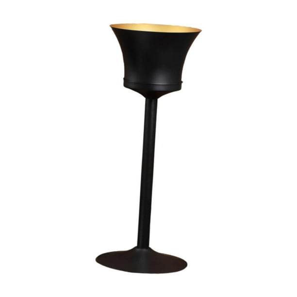 Cubo de hielo de pie perfecl con soporte acero inoxidable para bar y hogar negro
