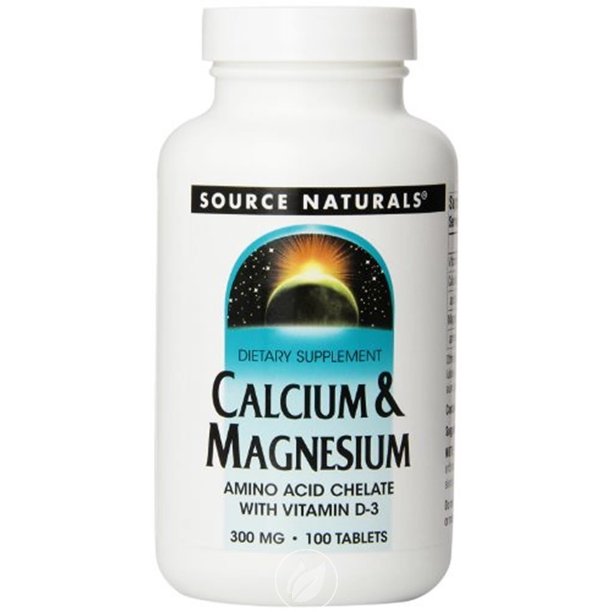 (3 Pack) Source Naturals Calcium/Magnesium Chelate 200 Mg/100 Mg, 100