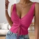 thumbnail image 2 of Blusa con Cordón frontal para mujer Nikou Top de punto con Cordón Cuello en V sin mangas, 2 of 6