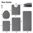 thumbnail image 3 of CHAKME 5 Pcs Bathroom Rugs Set Non Slip Absorbent Machine Washable Large 20"x46" & 32"x20" Long 24"x17" Small 18"x16" U Shaped 24"x20" Memory Foam Toilet Mat, Zen Garden Ripple Dark gray, 3 of 6