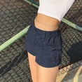 thumbnail image 6 of Blue Cargo Pants Women's Cargo Shorts Elastic Waist Pockets Summer Casual Shorts Y2k Shorts Shorts for Women Woman Pants Clearance, 6 of 6
